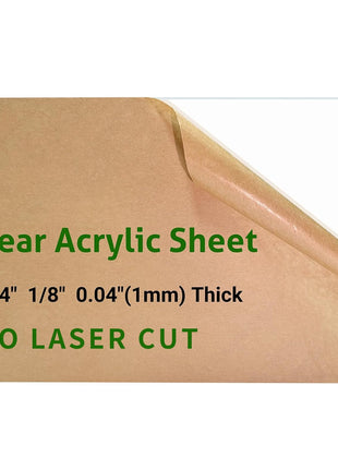 1 Pieces 24 x 36" Clear Acrylic Sheet Plexiglass - 1/4" (6mm) Thick, Use for Craft Projects, Signs, DIY Projects and More; Cut with Saw or Hand Tools, No Laser Cut