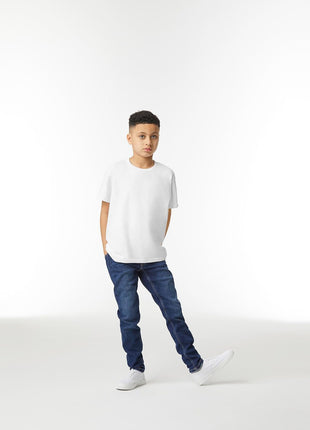 Gildan Unisex Child Youth Heavy Cotton T-shirt, Style G5000b, 2-pack, White, Large US