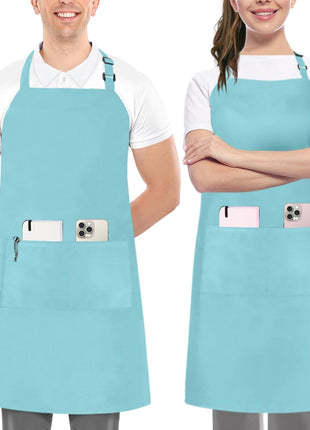 Utopia Kitchen 2 Pack Bib Apron, Adjustable with 2 Pockets, Water and Oil Resistant, Cooking Kitchen Chef Apron for Women Men