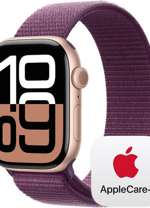 Apple Watch Series 10 [GPS 42mm case] Smartwatch with Rose Gold Aluminum Case with Light Blush Sport Band - S/M. Fitness Tracker, ECG App, Always-On Retina Display, Water Resistant