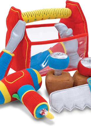 Melissa & Doug Toolbox Fill and Spill Toddler Toy with Vibrating Drill (9 pcs)