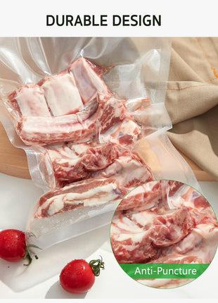 Syntus Vacuum Sealer Bags, 150 Gallon 11 inch x 16 inch and Quart 8 inch x 12 inch and Pint 6 inch x 10 inch Commercial Grade PreCut Bag, BPA Free Food Vac Bags for Storage, Meal Prep or Sous Vide