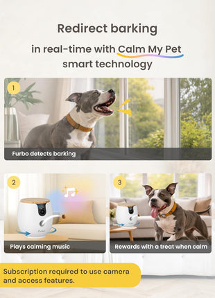 Furbo Mini 360° [Subscription Required] New 2K QHD Pet Camera - Unlock w/Paid Plan: Dog & Cat Safety Alerts, Rotating Treat Toss, 2-Way Speaker (Low Risk, 3mo Min. Cancel Anytime)