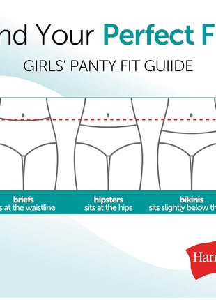Hanes Girls' And Toddlers Underwear, Stretch Cotton Panties, 12-pack, Briefs, Bikini and Hipsters for Girls