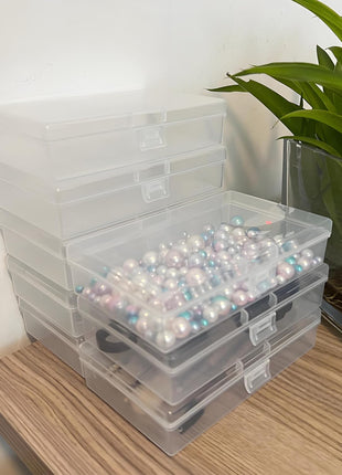 8 Pcs Plastic, Mini Clear Bead Storage Boxes with Hinged Lid and Rectangular Clear Craft Storage Boxes, Jewelry and Organizer,Nail Tool Box,Circuit board storage(8, 5.3 inch x 3.1 inch x 1.2 inch)