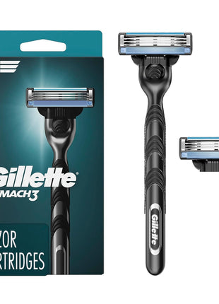 Gillette Mach3 Razor for Men, 1 Razor Handle + 2 Blade Refills