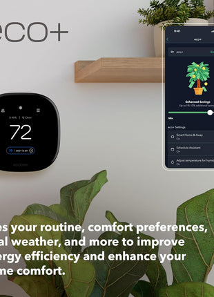 ecobee Smart Thermostat Premium with Smart Sensor and Air Quality Monitor - Programmable Wifi Thermostat - Works with Siri, Alexa, Google Assistant, Black