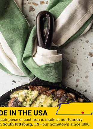 Lodge Round Seasoned Cast Iron Griddle 10.5 Inches - Round-Shaped, Pre-Seasoned Iron Griddle Pan - Non-Toxic, PFAS-Free Cookware - Compatible with Stovetop, Oven, Grill, or Campfire