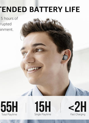 TOZO T10 Wireless Earbuds Bluetooth 5.3 Headphones, App Customize EQ, Ergonomic Design, 55H Playtime, Wireless Charging Case, IPX8 Waterproof Sound in-Ear Headset, New Version