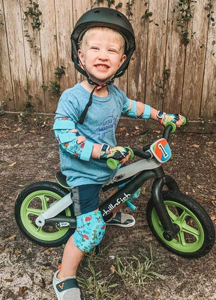 Soft-Style Kids Knee and Elbow Pads with Bike Gloves, Flexible Impact-Resistant Gear for Ages 2-11, Designed for Balance Bikes, Roller-Skating, and Skateboarding