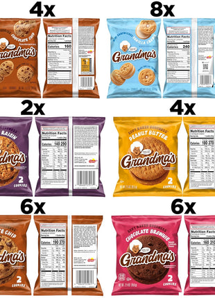 Grandma's Cookies, Variety Pack, (Pack of 30)