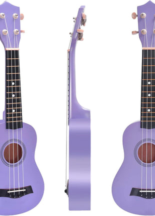 Soprano Ukulele Beginner Pack, 21 Inch Basswood kids Ukuleles Starter Kit with Gig Bag Spare Strings Tuner and Picks. (purple)