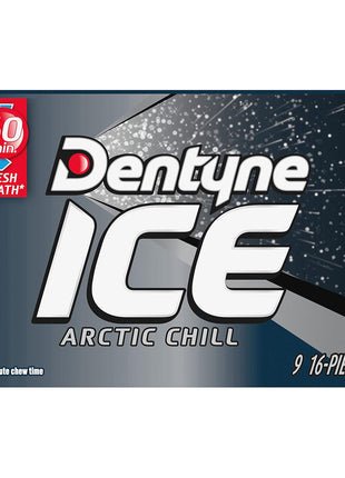 Dentyne Ice Arctic Chill Sugar Free Gum, 9 Packs of 16 Pieces (144 Total Pieces)