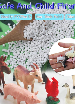 15 Pcs Mini Figures Toys Realistic Farm Animal Figurines, Plastic Learning Educational Playset Animal Themed Party Supplies Cake Topper Ornaments for Easter Egg Birthday Christmas