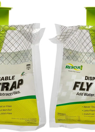 RESCUE! Outdoor Disposable Hanging Fly Trap - 2 Traps