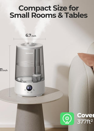 Homvana Humidifiers for Bedroom Home, 3.6 L Cool Mist Top Fill 34H Super Long Time, Quiet 23dB, Baby Humidifier, Oil Diffuser for Large Room, Plants, Nursery, Office BPA FREE, 7 Color Light Ultrasonic