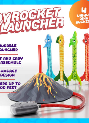 Ninja Blast Dinosaur Toy Rocket Launcher for Kids Toys for Kids 3-5 5-7 4-6 - Outdoor Toys for Kid Ages 4-8 - 3 4 Year Old Boy Birthday Gift - Gifts for Boys Age 3 4 5 6 Years Toy for Toddlers