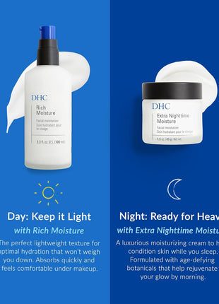 DHC Hydrating Day & Night Set, featuring Rich Moisture, 3.3 fl. oz. and Extra Nighttime Moisture, 1.5 oz. Net wt.