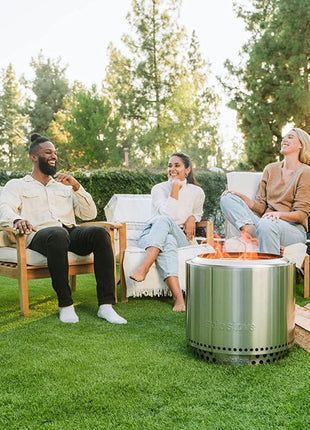 Solo Stove Bonfire with Stand 
•19.5 inch Smokeless Fire Pit, Removable Ash Pan 
•Portable Stainless Steel Wood Burning Outdoor Fireplace, Ideal for 4–6 People, 21.75 lbs