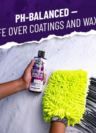 Chemical Guys Extreme Bodywash & Wax Foaming Car Wash Soap - Soap for Foam Cannons, Foam Guns, or Bucket Washes for Cars, Trucks, Motorcycles, RVs, and More, Grape Scent - 16 oz