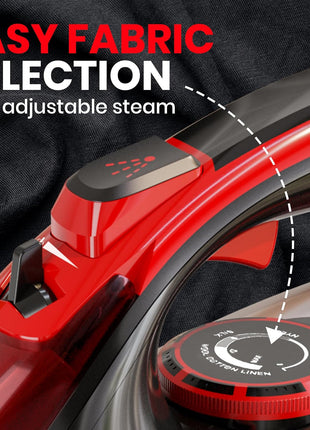 Utopia Home Steam Clothes Iron - 1800W (Black Red) Non-Stick Soleplate | Nonstick Soleplate With Auto-Off Safety Feature - Adjustable Thermostat Control, Variable Steam Control, Self-Clean, 8ft Cord