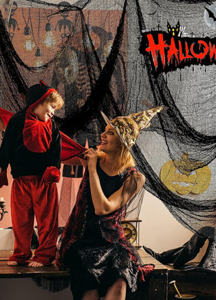 5Pcs Halloween Creepy Cloth Black 30×72inch - Halloween Decorations Clearance - Creepy Spooky Halloween Decorations Outdoor Indoor