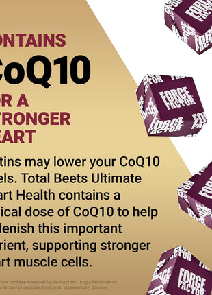 Bundle of Force Factor Total Beets Ultimate Heart Health Blood Pressure Support Chews with CoQ10, Beet Root Powder, Grape Seed Extract, Blood Pressure Supplement for Circulation & Blood Flow, 60 Soft