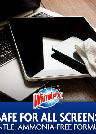Windex Electronic Cleaning Wipes, Pre-Moistened Screen Wipes for TVs, Phones, and Other Electronics, Resealable for a Freshness Lock, 25 Count