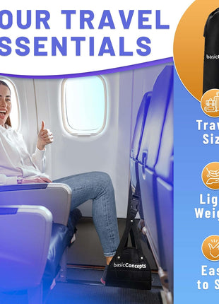 BASIC CONCEPTS Airplane Foot Hammock for Plane Travel Essentials - Airplane Travel Essentials, Long Flight Foot Rest - Plane Gadgets