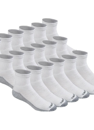 Dickies Men's Dri-Tech Moisture Control Quarter Socks (6, 12, 18 Pairs), Black (6 Pairs), Large
