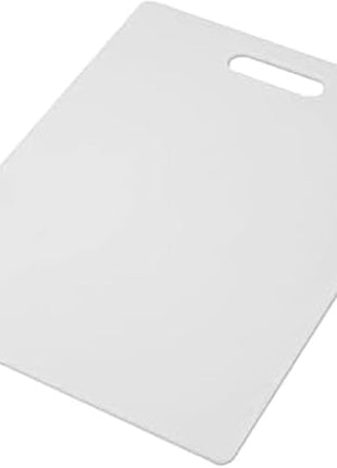Farberware Large Cutting Board, Dishwasher  Safe Plastic Chopping Board for Kitchen with Easy Grip Handle, 11 inch by 14 inch, White