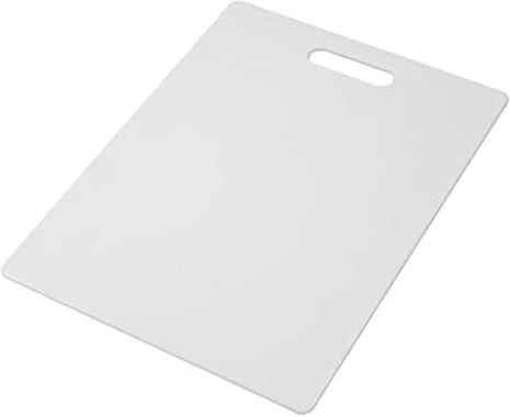 Farberware Large Cutting Board, Dishwasher  Safe Plastic Chopping Board for Kitchen with Easy Grip Handle, 11 inch by 14 inch, White