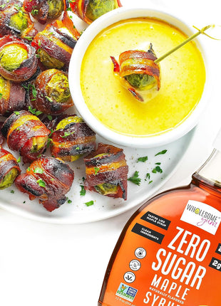 Wholesome Yum Zero Sugar Maple Syrup (Keto Maple Syrup) With Monk Fruit & Allulose - Natural Sugar Free Pancake Syrup - Non GMO, Low Carb, Gluten Free, Vegan, No Aftertaste (12 fl oz)
