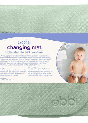 Ubbi On-the-Go Diaper Changing Baby Mat, Sage | Soft & Comfortable Diaper Bag Accessory Must Have for Newborns, Easy to Clean, Portable Folding Pad, Traveling Accessories