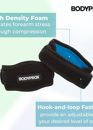 Bodyprox Elbow Brace 2 Pack for Tennis & Golfer's Elbow Pain Relief