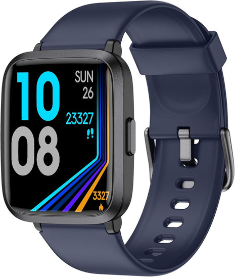 Fitness Tracker Watch with Heart Rate Monitor, Activity Tracker with Pedometer, Sleep Monitor, Calories & Step Counter, 5ATM Waterproof Smart Watch for Women Men Health Fitness Watch for Sports, Blue
