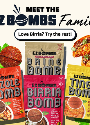 EZ Bombs Birria Bomb Seasoning, Pack of 2 – Authentic Mexican Spice Mix for Tacos, Burritos, Nachos, and Quesadillas – Made with Real Chiles, Herbs, and Spices for Quick and Flavorful Meals