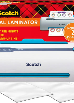 Scotch PRO TL906 Thermal, Laminator Machine, 1 Laminating Device, White/Blue, Laminate Recipe Cards, Photos, Documents, for Home, Office, or School Supplies, 9 in