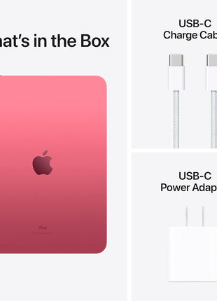 Apple iPad (10th Generation): with A14 Bionic chip, 10.9-inch Liquid Retina Display, 256GB, Wi-Fi 6, 12MP front/12MP Back Camera, Touch ID, All-Day Battery Life – Pink