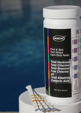 AquaChek 7-Way Pool and Spa Test Strips - Silver Pool Test Strips For pH, Total Chlorine, Free Chlorine, Bromine, Alkalinity, Total Hardness, and Cyanuric Acid - Water Quality Testing Kit (100 Strips)