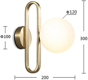 Wall Light - Glass Ball Bedside Wall Lamp Fashion Retro Brass Molecule Design Kitchen Foyer Study Decorative Led Indoor Lighting,Lighting Fixtures s/Nature White(35005500K)/s