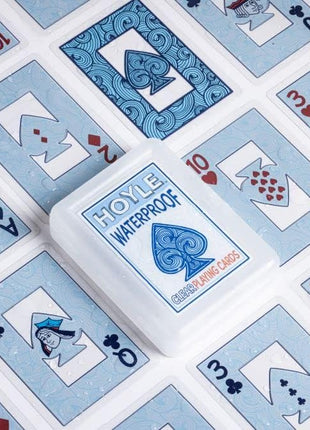 Hoyle Waterproof Clear Plastic Playing Cards 1 Deck Outdoor Pool | Flexible plastic resists bending and tearing, Rinse clean after use, Perfect for camping and beach games