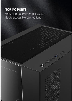 DIYPC ARGB-Q3.R2-BK Black USB3.0 /Type C Tempered Glass Micro ATX Gaming Computer Case w/Dual Tempered Glass Panel and 3 x ARGB Fans (Pre-Installed)