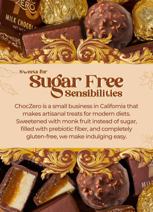 ChocZero Milk Chocolate Hazelnut Truffles, Zero Added Sugar, Gluten Free, Keto Holiday Gift, High Fiber, 16 Individually Wrapped Pieces, 8.5 Ounce (Pack of 1)