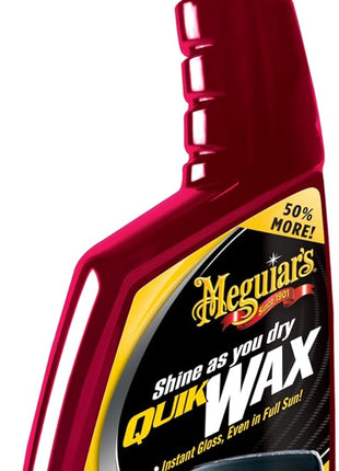 Meguiar's Quik Wax, Spray Wax for Car Detailing that Creates a Deep Shiny Look, Can Be Applied to Wet or Dried Paint and In Direct Sunlight, Moisture Rolls Off Waxed Paint, 24 Oz