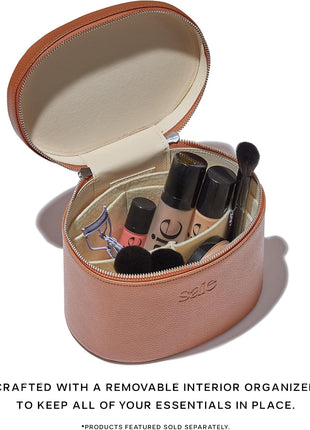 Saie Mini Brown Vanity Case Bundle, Flushed Glow Makeup Kit (3 ct)