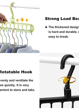 HEYHOUSE Closet Organizers and Storage,College Dorm Room Essentials,Pack of 6 Multifunctional Organizer Magic Space Saving Hangers with 9 Holes Storage Organization for Wardrobe Closet