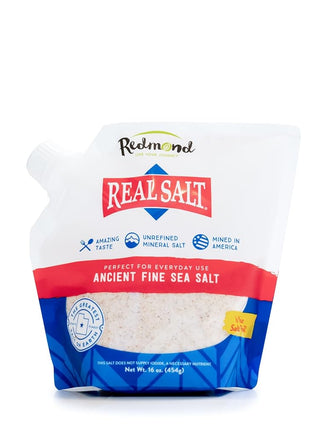 Redmond Real Salt - Ancient Fine Sea Salt, Unrefined Mineral Salt, 16 Ounce Pouch (1 Pack)
