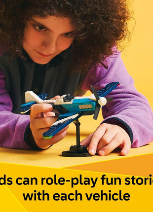 LEGO Creator 3 in 1 Aircraft Race Plane Toy - Building Toy with 3 Building Options, Airplane, Fighter Jet, or Helicopter - Gift Idea for Kids, Boys and Girls, Ages 7+ - 31160