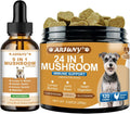 9 in 1 Mushroom Supplement for Dogs - Digestive, Cellular, Immune Health Support, Mushroom Immune Dog Chews Turkey Tail Mushroom for Dogs - Gut, Skin, Joint, Immune Health- Dog Lumps & Bumps